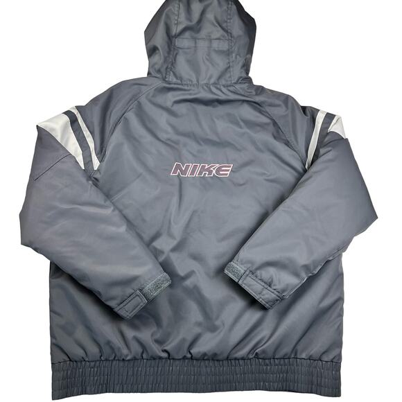 Nike Vintage Winter Hooded Jacket Coat Silver Tag Men's size XL Back Logo